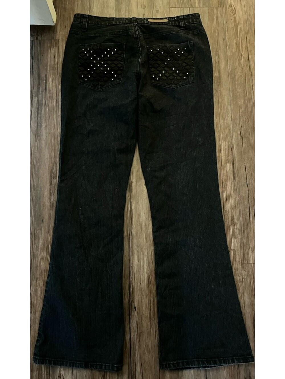 VTG Cos Jeans Black Low Rise Embellished Flare Jeans Y2K 12